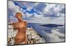 Romantic Santorini - View with Venus and Volcano-Maugli-l-Mounted Photographic Print