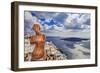 Romantic Santorini - View with Venus and Volcano-Maugli-l-Framed Photographic Print