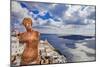 Romantic Santorini - View with Venus and Volcano-Maugli-l-Mounted Photographic Print