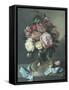 Romantic Still Life of Roses in a Vase-M. Haughton-Framed Stretched Canvas