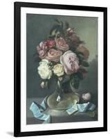 Romantic Still Life of Roses in a Vase-M. Haughton-Framed Premium Giclee Print