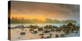 Romantic Untouched Tropical Beach on Sunset, Sri Lanka-Hanna Slavinska-Stretched Canvas