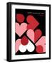 Romantic Vector Abstract Geometric Greeting Card with Hearts, Circles, Rectangles and Squares in Re-lipmic-Framed Photographic Print