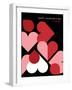 Romantic Vector Abstract Geometric Greeting Card with Hearts, Circles, Rectangles and Squares in Re-lipmic-Framed Photographic Print