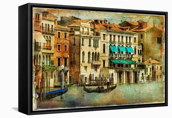 Romantic Venice - Artwork In Painting Style-Maugli-l-Framed Stretched Canvas