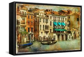 Romantic Venice - Artwork In Painting Style-Maugli-l-Framed Stretched Canvas