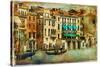 Romantic Venice - Artwork In Painting Style-Maugli-l-Stretched Canvas