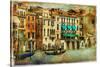 Romantic Venice - Artwork In Painting Style-Maugli-l-Stretched Canvas