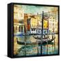 Romantic Venice - Artwork In Painting Style-Maugli-l-Framed Stretched Canvas