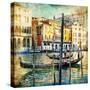Romantic Venice - Artwork In Painting Style-Maugli-l-Stretched Canvas