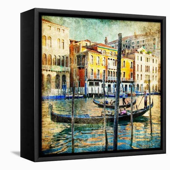 Romantic Venice - Artwork In Painting Style-Maugli-l-Framed Stretched Canvas