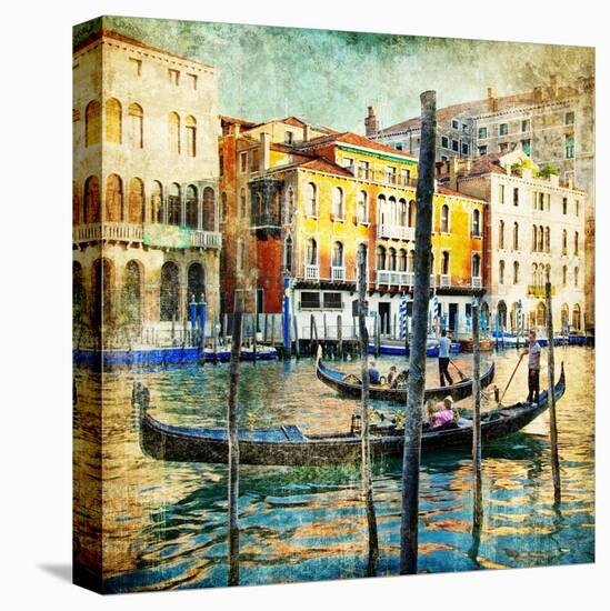 Romantic Venice - Artwork In Painting Style-Maugli-l-Stretched Canvas