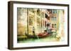 Romantic Venice- Artwork In Painting Style-Maugli-l-Framed Premium Giclee Print