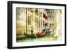 Romantic Venice- Artwork In Painting Style-Maugli-l-Framed Premium Giclee Print