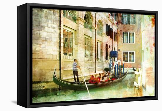 Romantic Venice- Artwork In Painting Style-Maugli-l-Framed Stretched Canvas