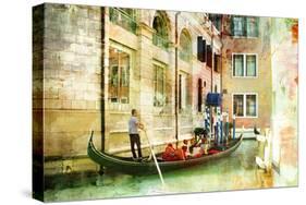Romantic Venice- Artwork In Painting Style-Maugli-l-Stretched Canvas