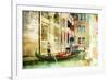 Romantic Venice- Artwork In Painting Style-Maugli-l-Framed Art Print