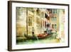 Romantic Venice- Artwork In Painting Style-Maugli-l-Framed Art Print