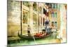 Romantic Venice- Artwork In Painting Style-Maugli-l-Mounted Art Print