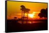 Romantic Walk along the Ocean at Sunset-Philippe Hugonnard-Framed Stretched Canvas