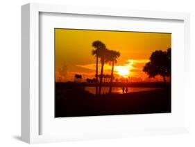 Romantic Walk along the Ocean at Sunset-Philippe Hugonnard-Framed Photographic Print