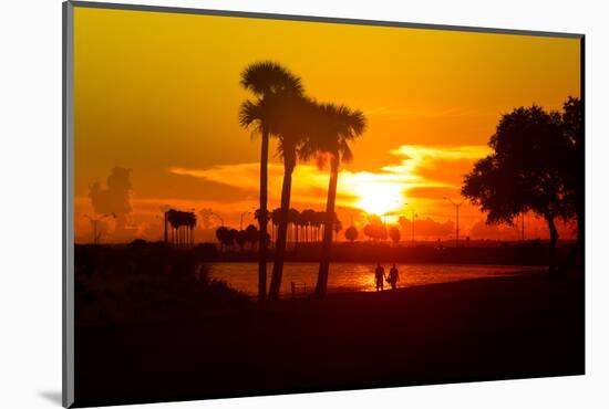 Romantic Walk along the Ocean at Sunset-Philippe Hugonnard-Mounted Photographic Print