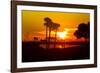 Romantic Walk along the Ocean at Sunset-Philippe Hugonnard-Framed Photographic Print