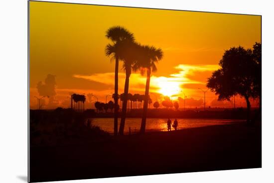 Romantic Walk along the Ocean at Sunset-Philippe Hugonnard-Mounted Photographic Print