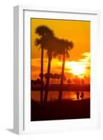 Romantic Walk along the Ocean at Sunset-Philippe Hugonnard-Framed Photographic Print