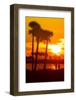 Romantic Walk along the Ocean at Sunset-Philippe Hugonnard-Framed Photographic Print