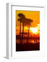 Romantic Walk along the Ocean at Sunset-Philippe Hugonnard-Framed Photographic Print