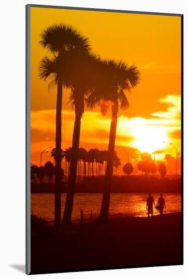 Romantic Walk along the Ocean at Sunset-Philippe Hugonnard-Mounted Photographic Print