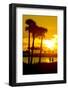 Romantic Walk along the Ocean at Sunset-Philippe Hugonnard-Framed Premium Photographic Print