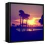 Romantic Walk along the Ocean at Sunset-Philippe Hugonnard-Framed Stretched Canvas