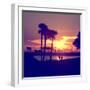 Romantic Walk along the Ocean at Sunset-Philippe Hugonnard-Framed Photographic Print
