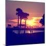 Romantic Walk along the Ocean at Sunset-Philippe Hugonnard-Mounted Photographic Print