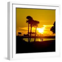 Romantic Walk along the Ocean at Sunset-Philippe Hugonnard-Framed Photographic Print