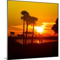 Romantic Walk along the Ocean at Sunset-Philippe Hugonnard-Mounted Photographic Print