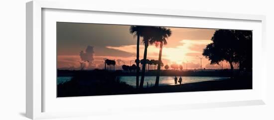 Romantic Walk along the Ocean at Sunset-Philippe Hugonnard-Framed Photographic Print