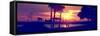 Romantic Walk along the Ocean at Sunset-Philippe Hugonnard-Framed Stretched Canvas