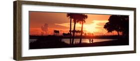 Romantic Walk along the Ocean at Sunset-Philippe Hugonnard-Framed Photographic Print