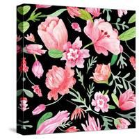 Romantic Watercolor Pattern-kisika-Stretched Canvas