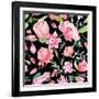 Romantic Watercolor Pattern-kisika-Framed Art Print