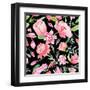 Romantic Watercolor Pattern-kisika-Framed Art Print