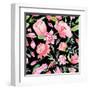 Romantic Watercolor Pattern-kisika-Framed Art Print