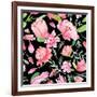 Romantic Watercolor Pattern-kisika-Framed Art Print