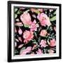 Romantic Watercolor Pattern-kisika-Framed Art Print