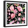 Romantic Watercolor Pattern-kisika-Framed Art Print