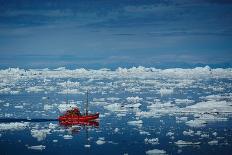 Ship in Ilulissat Icefjord, UNESCO World Heritage Greenland-Romantravel-Laminated Photographic Print