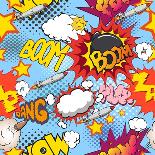 Comic Book Explosion Pattern, Vector Illustration-RomanYa-Stretched Canvas